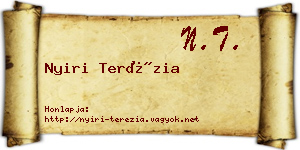 Nyiri Terézia névjegykártya